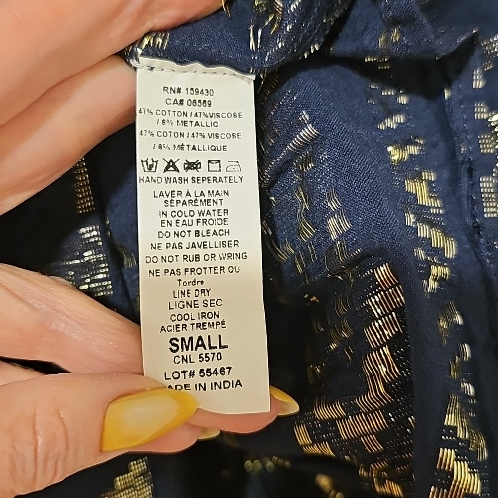 Elan Clara Dress; Navy with Gold Details; Size Small; EUC - Picture 6 of 7